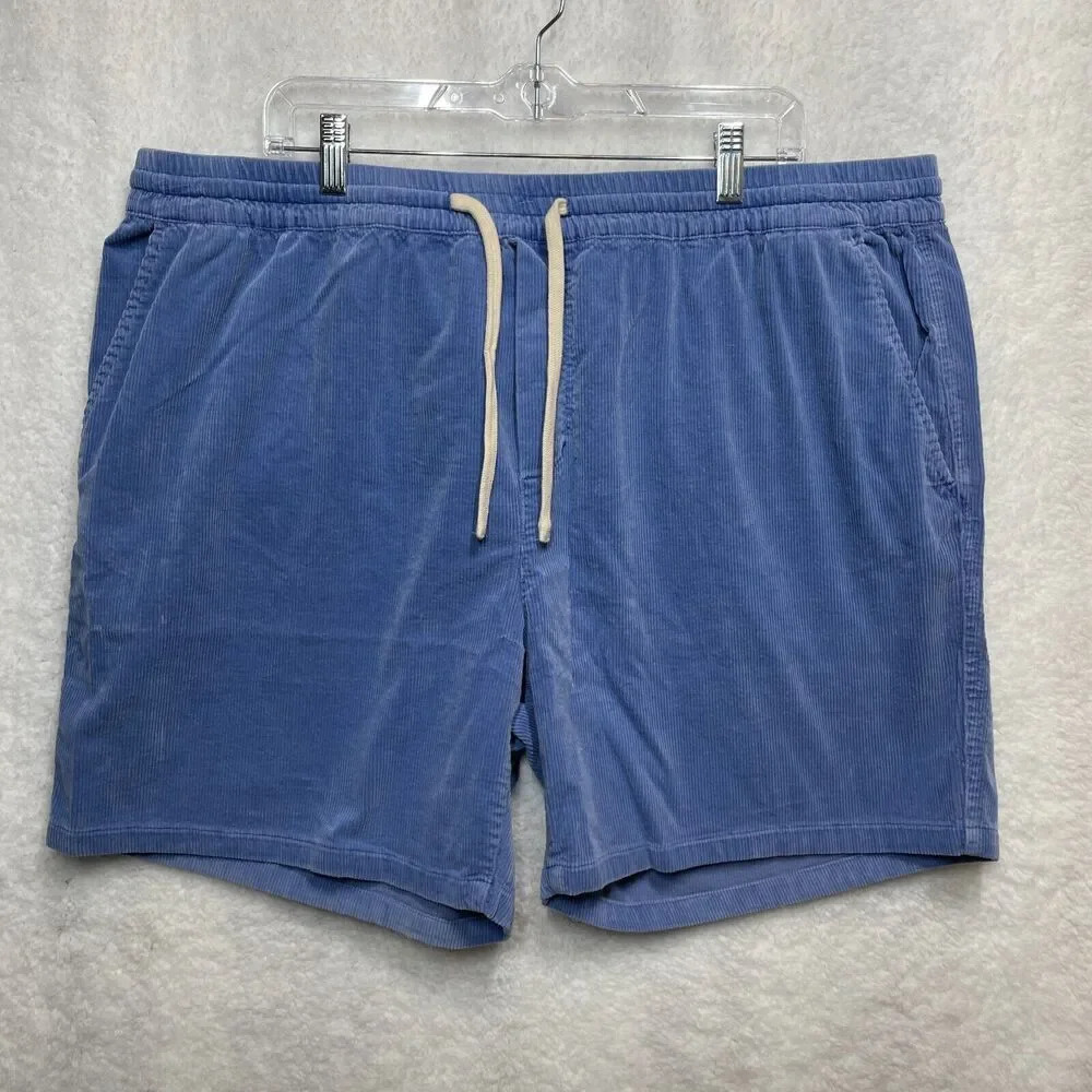 Marine Layer Men's Saturday 6 Corduroy Shorts Size‎ XXL Marina Blue Summer NWT